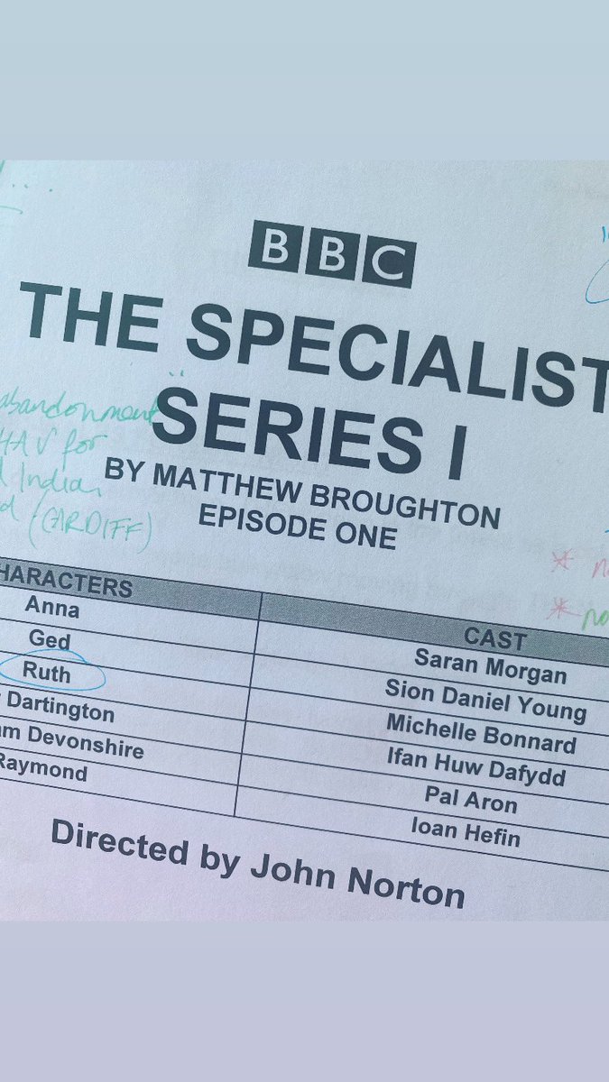 In Cardiff again and this script is #wild!! Coming to @BBCRadio4 in May…