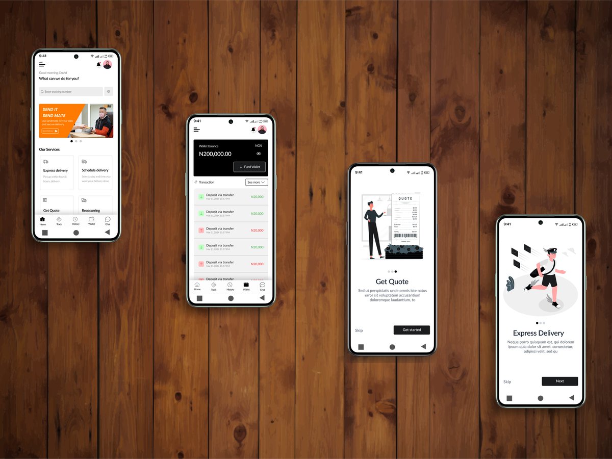 Femi526's tweet photo. A Logistic App Featuring
-Deposit Wallet 🪙💵
-Express Delivery 🏃‍♂️
-Schedule Delivery ⌚
-Reoccurring Delivery 🔁
-Quote Generation🧾
-Chat System 💬🗨️

#uiuxdesign #uidesign #mobileapps #logistics #mockup https://t.co/VTsjtiyC3M