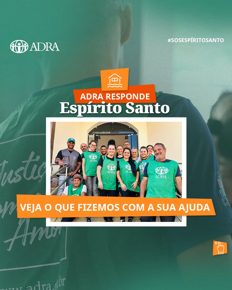 ADRABrasil's tweet photo. Que alegria é poder contar com vocês!
Confira nos cards tudo o que doamos em Mimoso do Sul-ES nos dias 26 de março a 10 de abril.
No coração, muito orgulho e gratidão pelo lindo trabalho que estamos fazendo juntos.
#SOSEspíritoSanto #SOSES
#ADRAresponde #ADRABrasil https://t.co/2bHL24lqnB