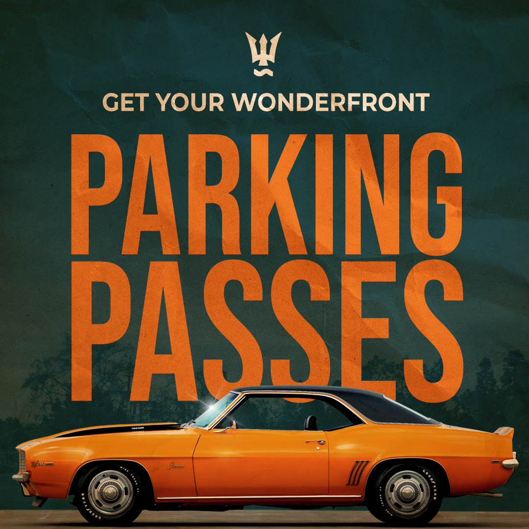 Planning on driving to Wonderfront? We've got you covered with some stress free parking spots. Head to the link in our bio to reserve yours today... these parking spots will SELL OUT in advance!!