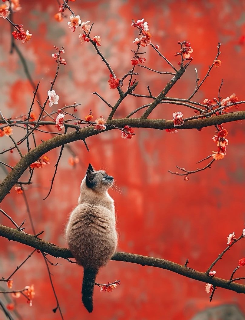 A cat that likes to climb trees