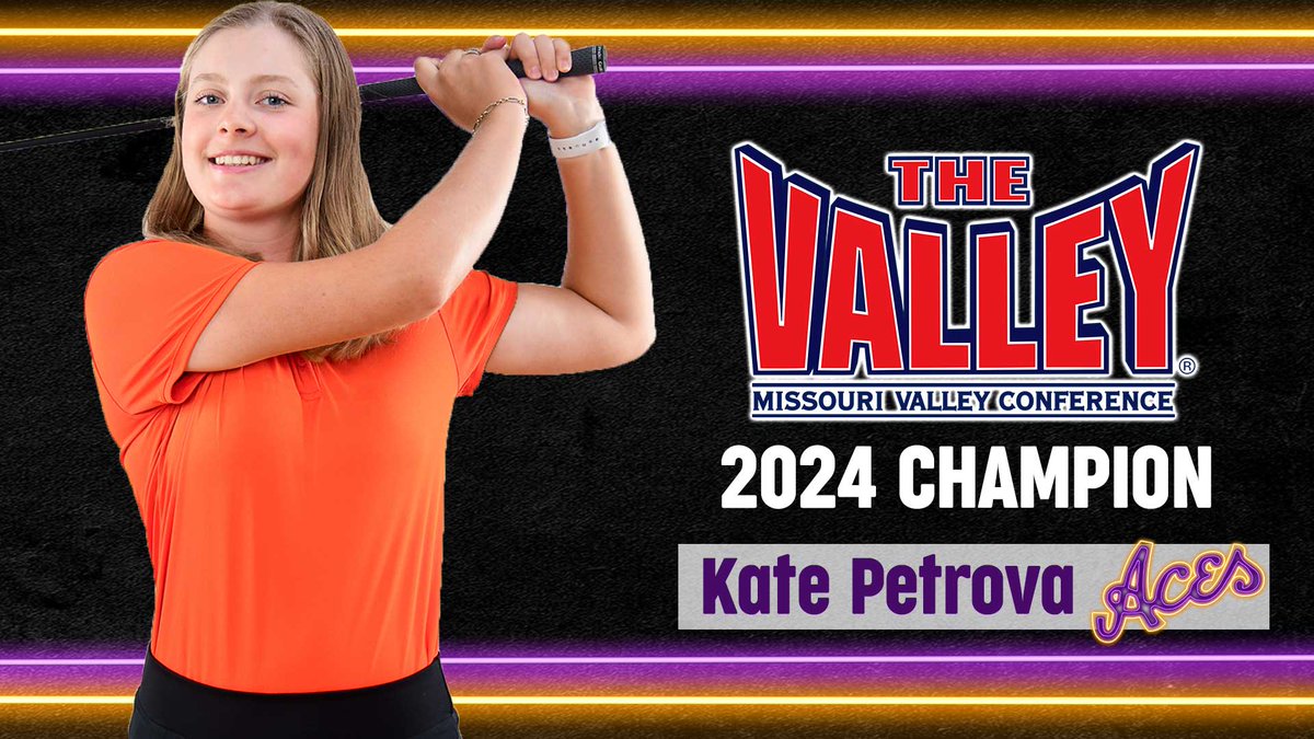 UEAthleticsGolf's tweet photo. Congratulations to the 2024 Missouri Valley Conference Women's Golf Individual Champion - Kate Petrova!

➡️ Petrova is now a 2-time MVC Champion
➡️ Won a 3-hole playoff to decide the crown
➡️ UE has had 4 of the last 8 individual champions
 
⛳ #ForTheAces https://t.co/c85hC6ssFn