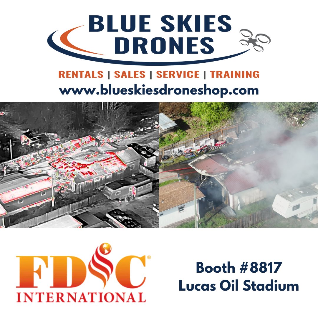 BlueSkiesDrones's tweet image. Thermal capable drones are an important tool for firefighters.  Come find out more at booth #8817 at FDIC.com this week. #dronesatwork #fdic2024