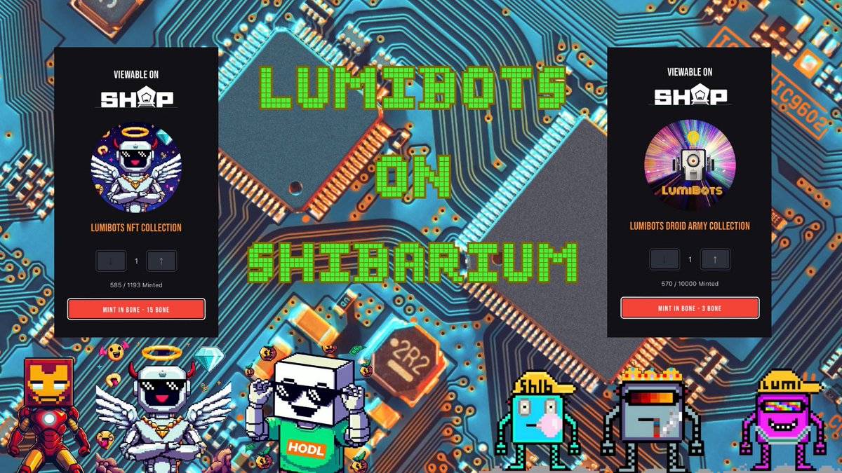 Lumibots_art's tweet photo. 4/15/24 #LumiBots project update👇🧵 

#LumiBots OG Collection- Currently at mint #585 our next scheduled giveaway will be at mint #632 where all OG holders qualify for the giveaway. I will do a surprise giveaway soon though 😉. Minting for 15 $BONE on #ShibCoOp & #MantraProtocol tradable on @NestXNFT 

#LumiBots (LDA) Collection- Currently at mint #570 minting for 3 $BONE per on @ShibCoOp & @MantraProtocol tradable on @NestXNFT Giveaway soon for this collection also.