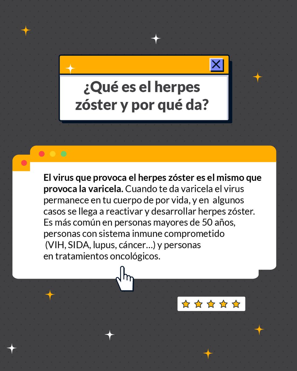 ¡Aviso! En Inspira ya contamos con la vacuna #Shingrix para el #herpeszóster. Conoce más sobre este virus 👉