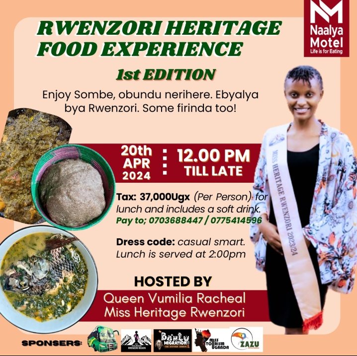 Have you booked your slot? It's a few days to go; kindly book your slot before 19th April,2024. I can't wait to host you all. @LillyAjarova @mugarra @KabbyangaB @WinnieKiiza @ExploreUganda #RwenzoriHeritageFoodExperience1stEdition #VisitRwenzoriRegion