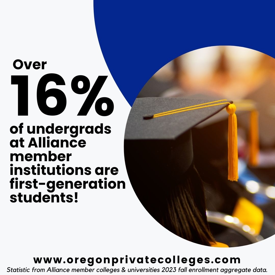 Over 16% of students enrolled in Alliance member colleges and universities in 2023 are first-generation college students.

OPCW is designed to help ALL students, including first-generation students, find the perfect fit. Register today at oregonprivatecolleges.com! #OPCW2024