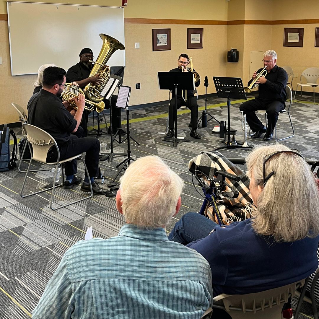 🎺🎵 Last week The Denver Brass 5 put on a free, dementia-friendly concert to a full house at Smoky Hill Library. 

#TheDenverBrass #MusicSparksMemories #FreeConcert #DementiaFriendly