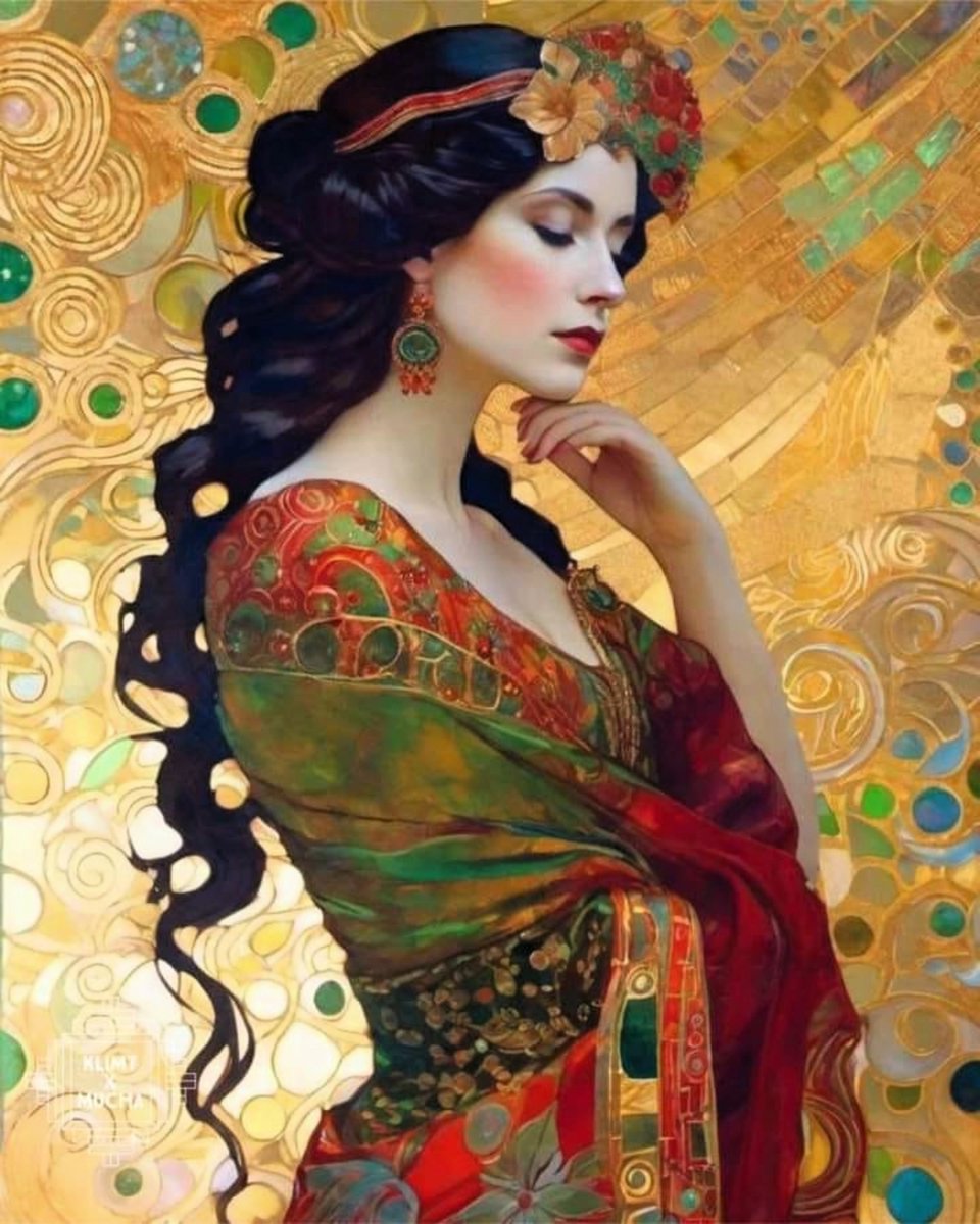 Klimt & Mucha AI Art.🖌️🌹