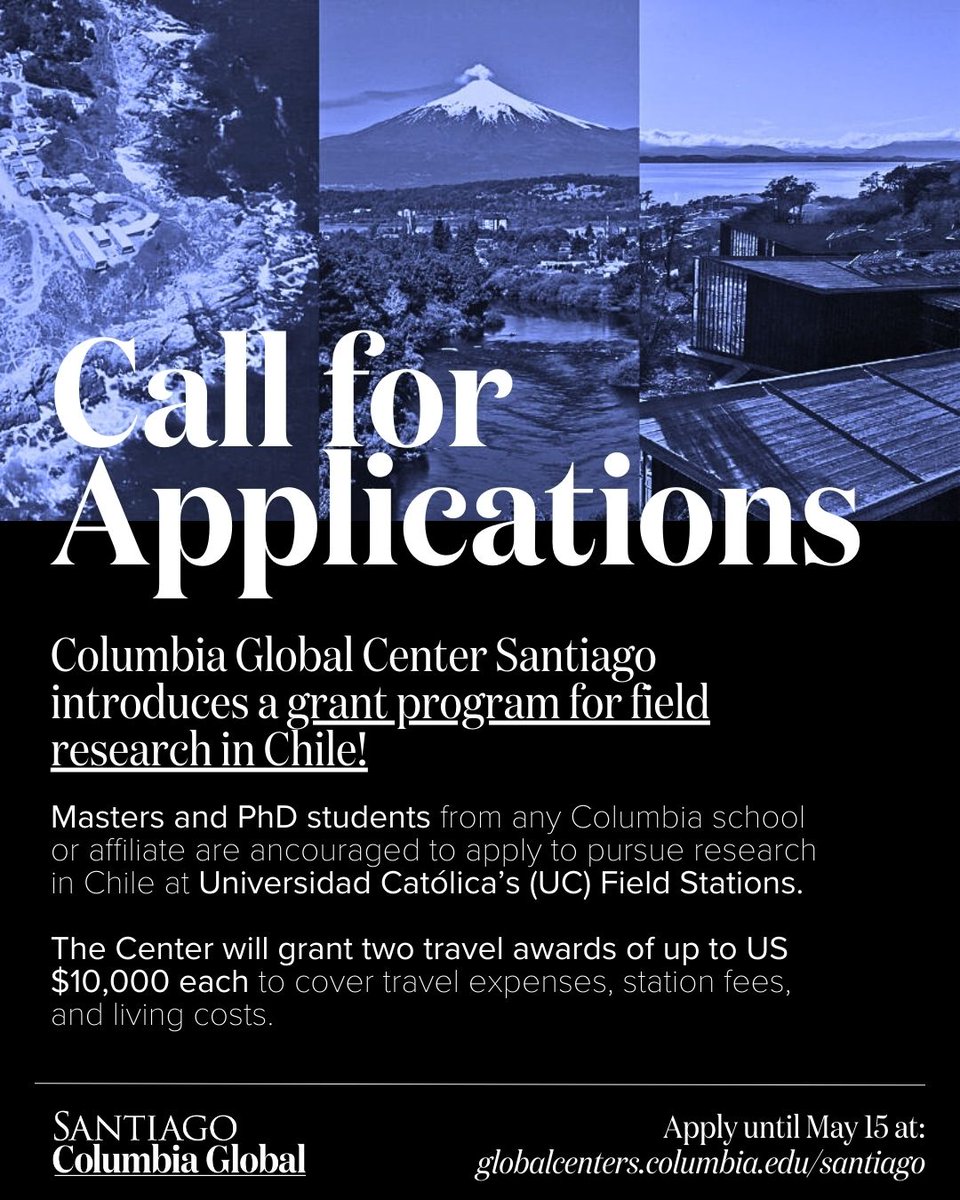 📢CALLING ALL @COLUMBIA GRAD STUDENTS!🏞️Explore diverse ecosystems & pressing issues at @ucatolica's Field Stations with funding for travel, fees & living costs through our new grant program |✍🏼 Apply until May 15 | More info about the process & FAQs👉🏽 globalcenters.columbia.edu/news/call-appl…
