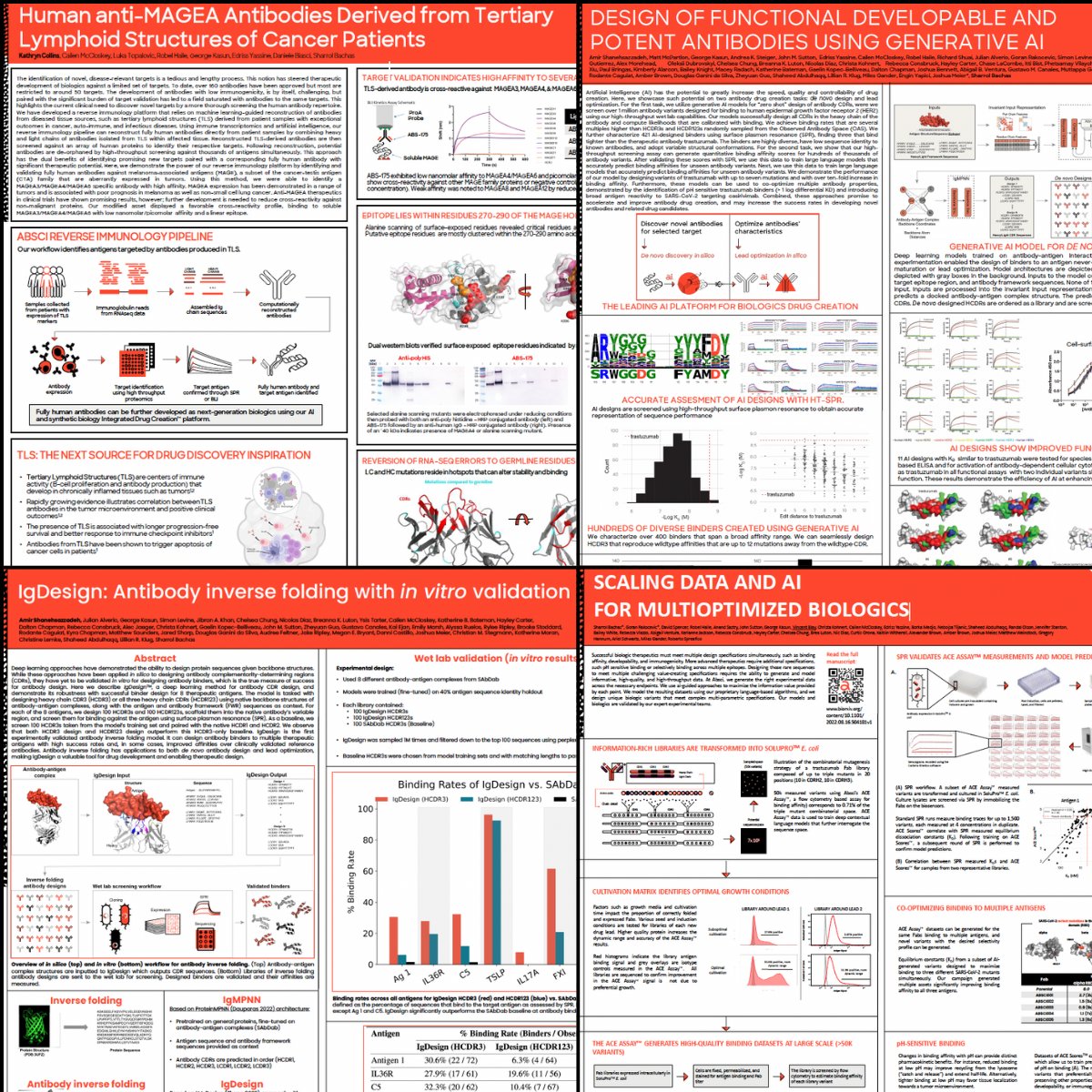 Don't forget to stop by the @festofbiologics poster session this week. We're excited to be presenting our work including four posters.

#Absci #AI #Biologics #DrugDiscovery