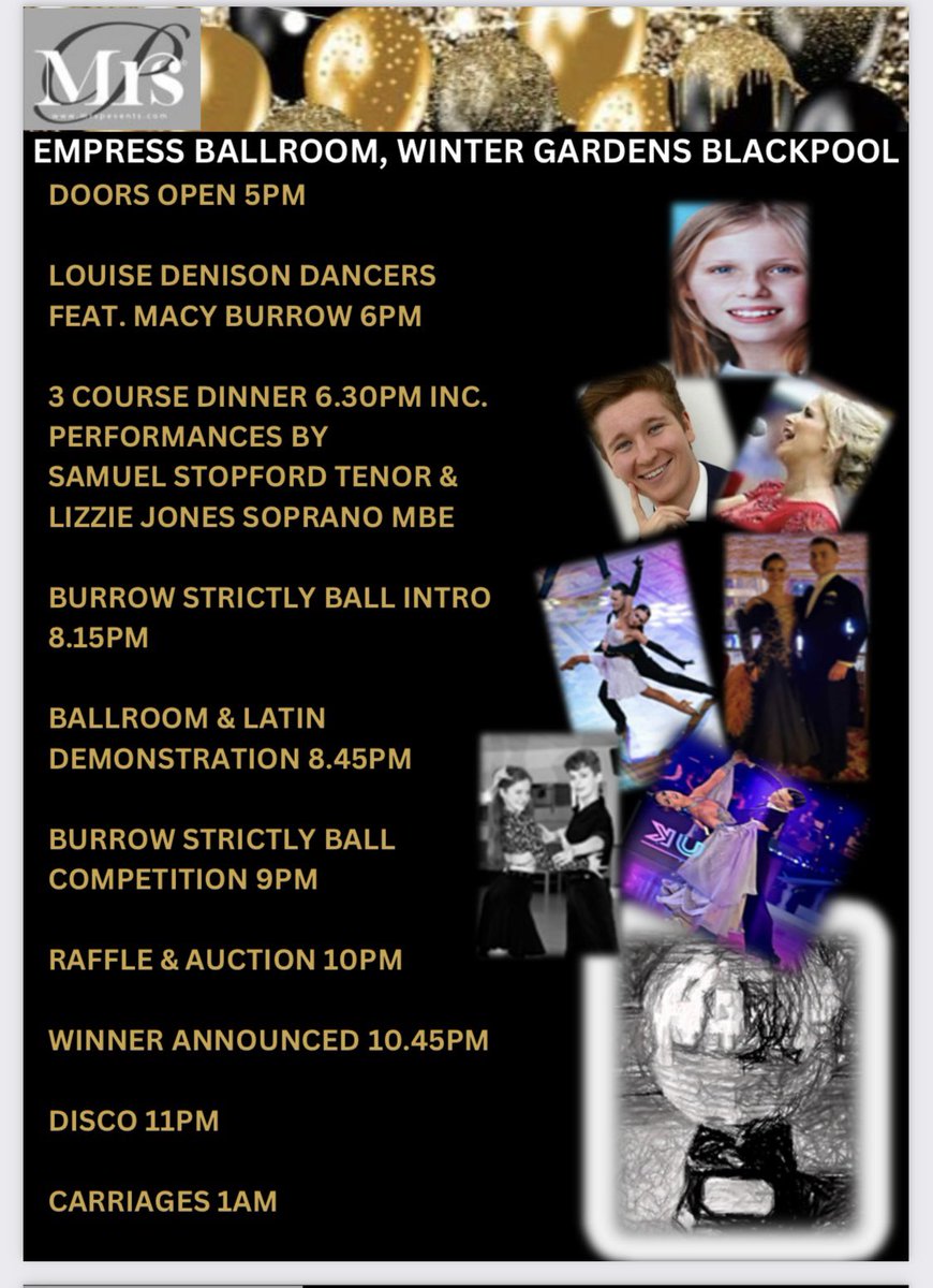 Burrow Strictly Ball Saturday 20th April *sold out* For those attending: EMPRESS BALLROOM Winter Gardens Blackpool FY1 1HL Dress code: Black tie Door open 5pm Please have a copy of your ticket confirmation to gain entry @Rob7Burrow @LDShospcharity @mndassoc @WGBpl