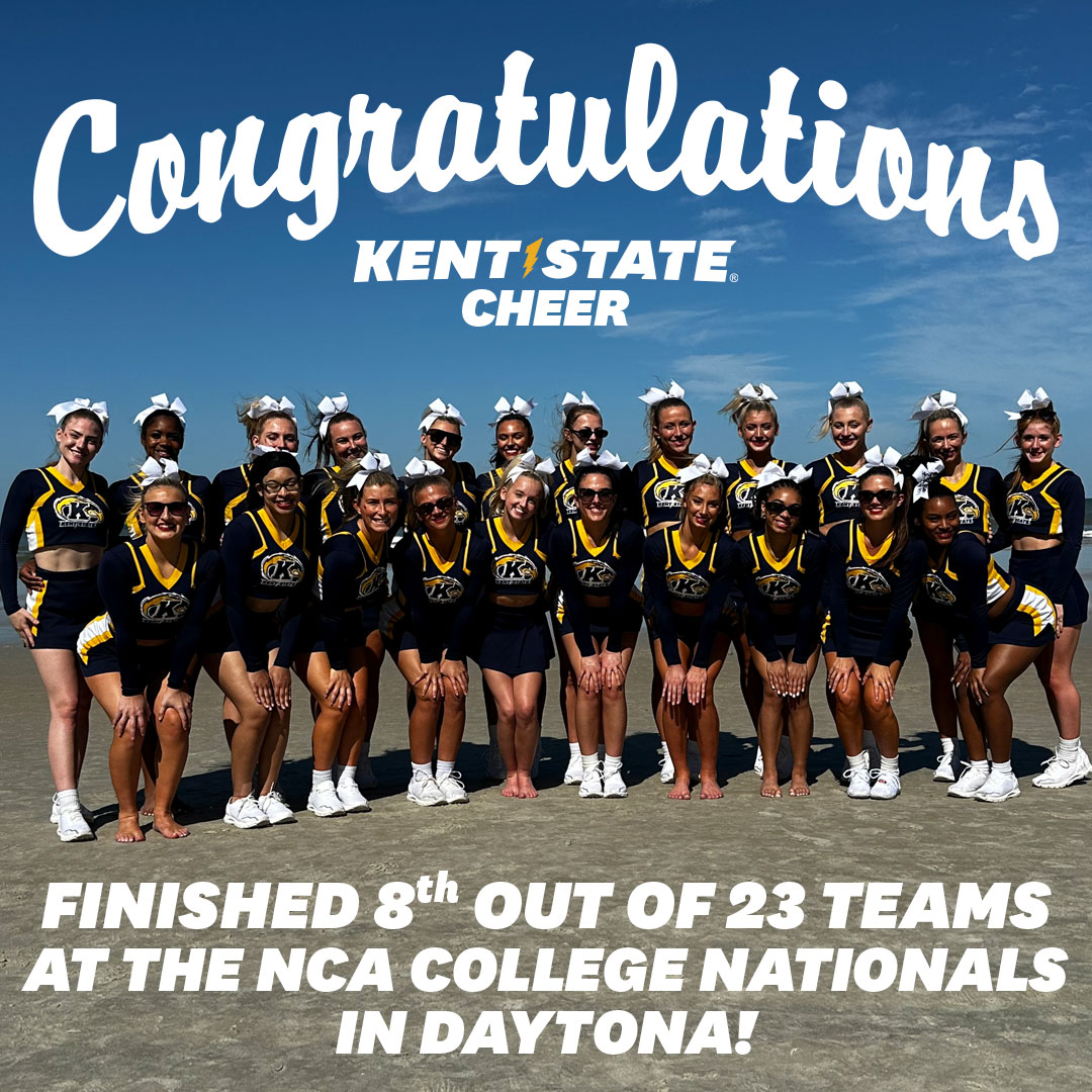 Congratulations Kent State Cheer for finishing 8th out of 23 teams at the at the NCA College Nationals! #GoFlashes ⚡️