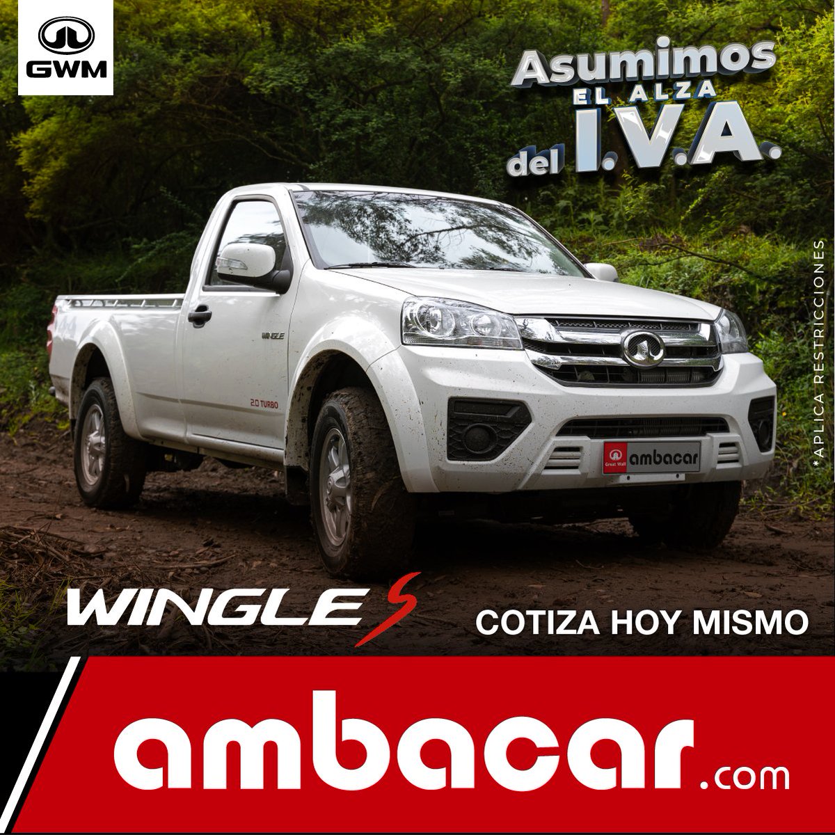 💪🏻¿Te atreves a probar la potencia de la Wingle Steed Cabina Simple?
Su capacidad de carga, su equipamiento y confort, la harán tu mejor compañía a todo terreno.

Cotiza hoy mismo 🚀 ➡️ bit.ly/CotizarAmbacar 

#UnaDecisiónInteligente #WingleSteed #Greatwall #Ambacar