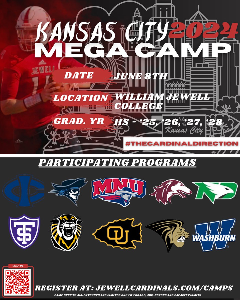 🚨 MEGA CAMP ANNOUNCEMENT 🚨

Registration is now open! Don't miss this great opportunity to compete in front of college coaches. More colleges will be added. This event will sell out. #KCMegaCamp24