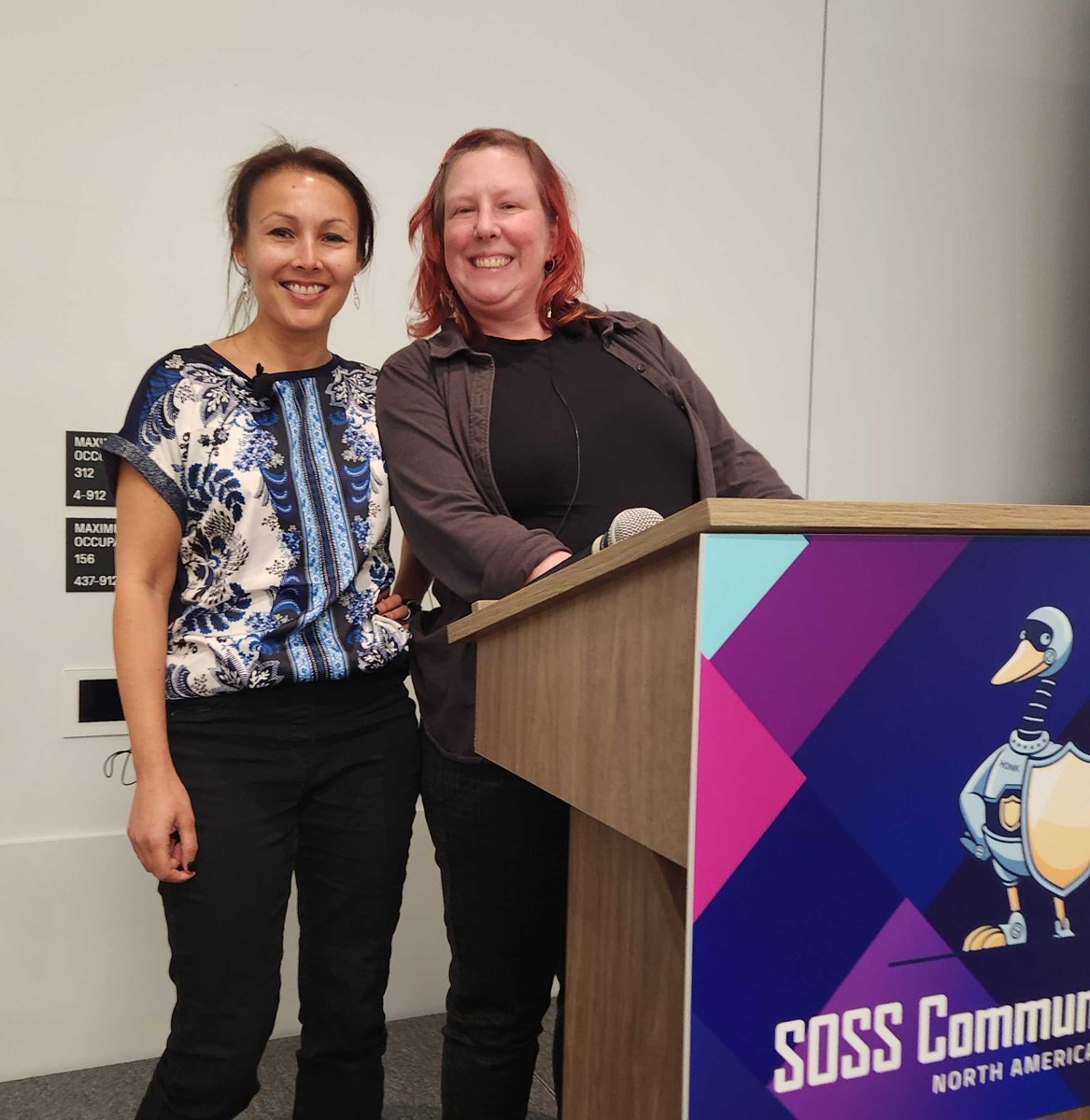 openssf's tweet photo. Rebecca Rumbul from @rust_foundation and Deb Nicholson from Python Software Foundation (@ThePSF) discuss the importance of actions like building consensus, transparent communication, &amp; responding to pushback in their organizations' approach to security. 🔐
#SOSSCommunity https://t.co/cxKQLZdfDV