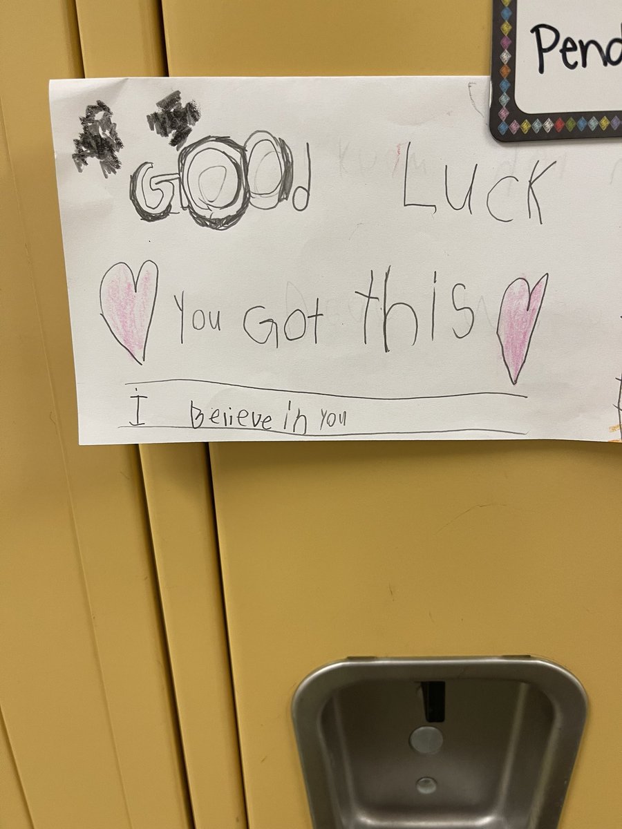 State testing starts tomorrow so our little buddies dropped off encouraging cards! #BEStplacetogrow #weareMilford