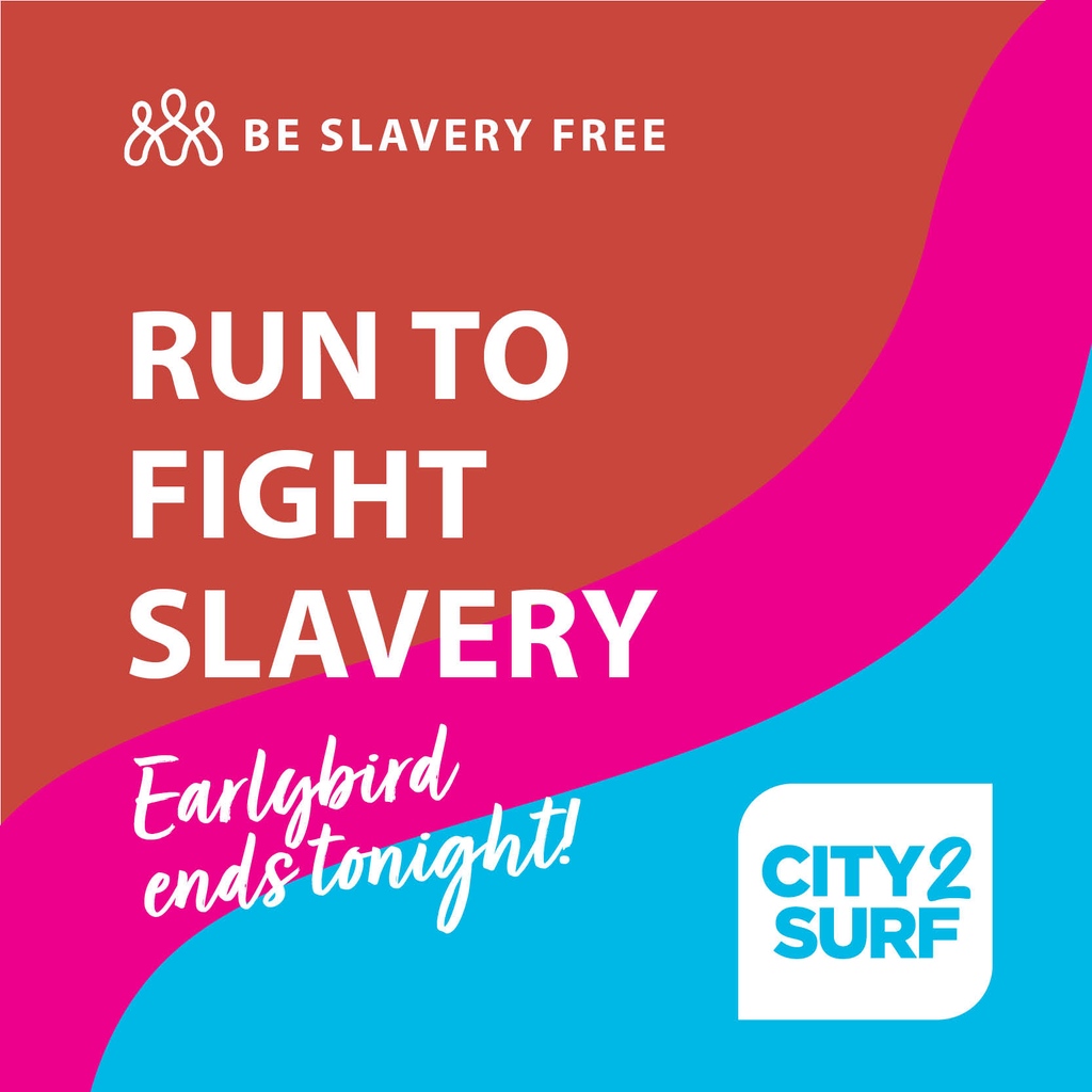 Earlybird registrations for City2Surf close tonight! Join the Be Slavery Free team this City2Surf and run to raise funds to continue our work fighting to end modern slavery. You can register to join our team here city2surf24.grassrootz.com/be-slavery-free