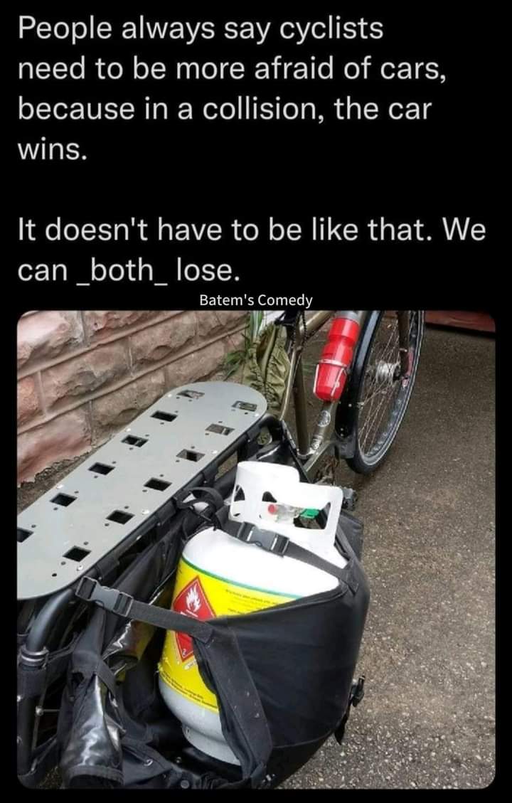 Tee_Cakes69's tweet photo. Let's even the playing field... #darkhumor #comedy #funnies #explorepage #trending https://t.co/Ap3je8S7zd
