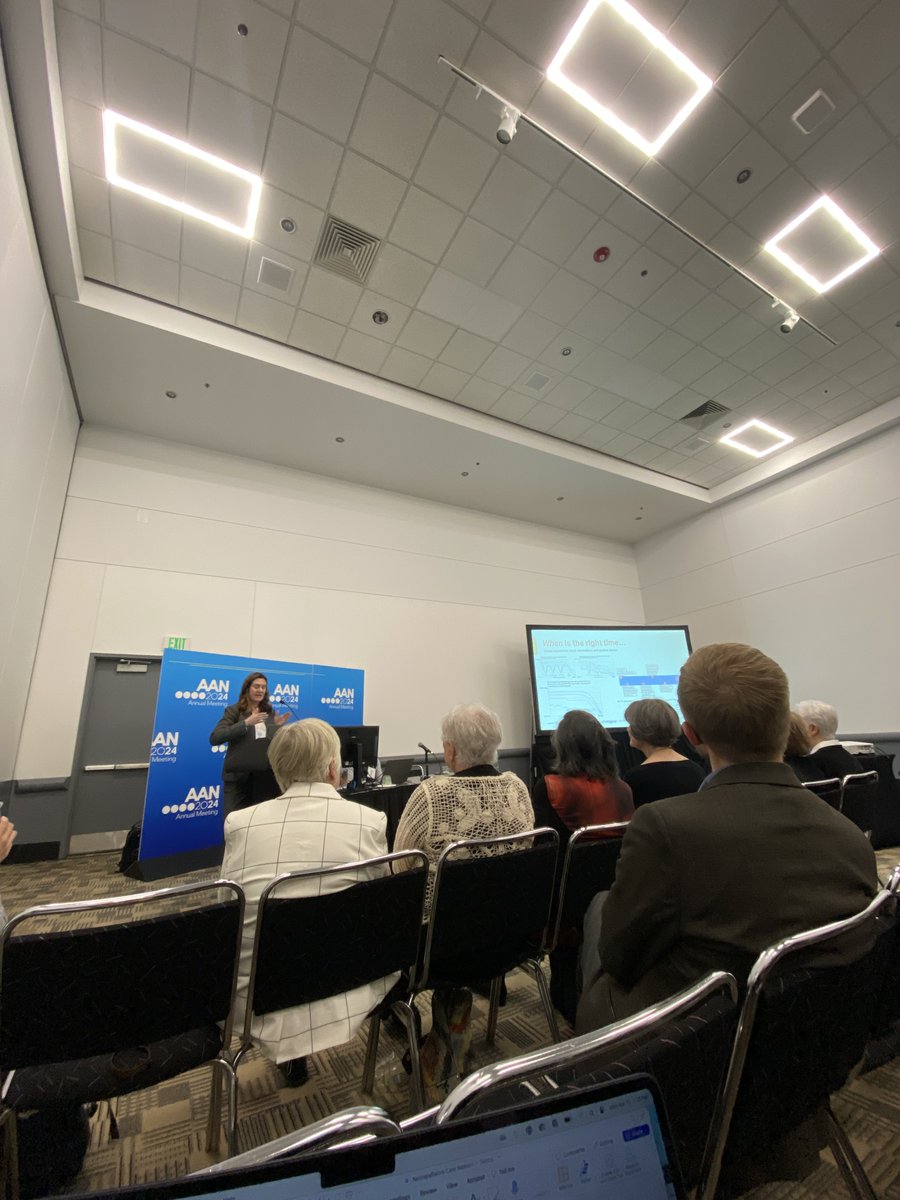 Excited to see our Associate Director, Courtney Malburg, attending the session on 'Neuro-Palliative Care: Maximizing Quality of Life in Serious Neurologic Illness' at #AANAM! Maximizing quality of life is crucial for patient well-being.