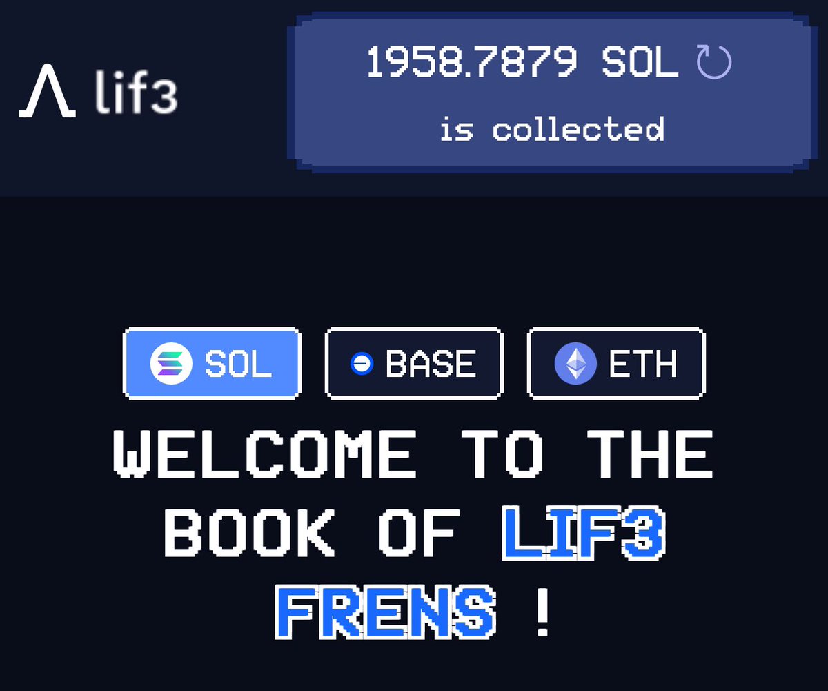 0xGuic's tweet photo. @bookoflif369 on SOL, BASE and ETH.
The fun is about to startโฆ.
#BOLI #LIF3 #LSHARE
@Official_LIF3 https://t.co/3NwRKDG2mH