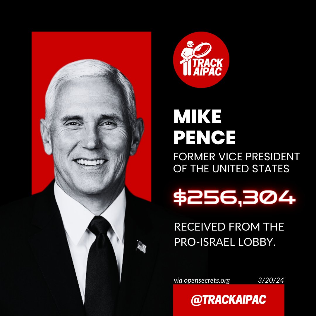 <a href="/Mike_Pence/">Mike Pence</a> Mike Pence speaks for the Israel lobby 🤑