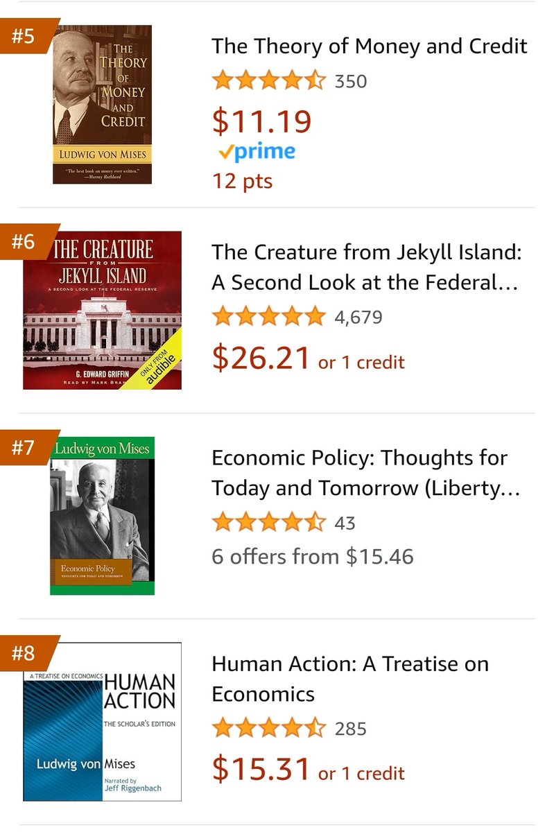 Şu anda Amazon'da en çok satılan 10 ekonomi kitabından üçü Ludwig von Mises’e ait.