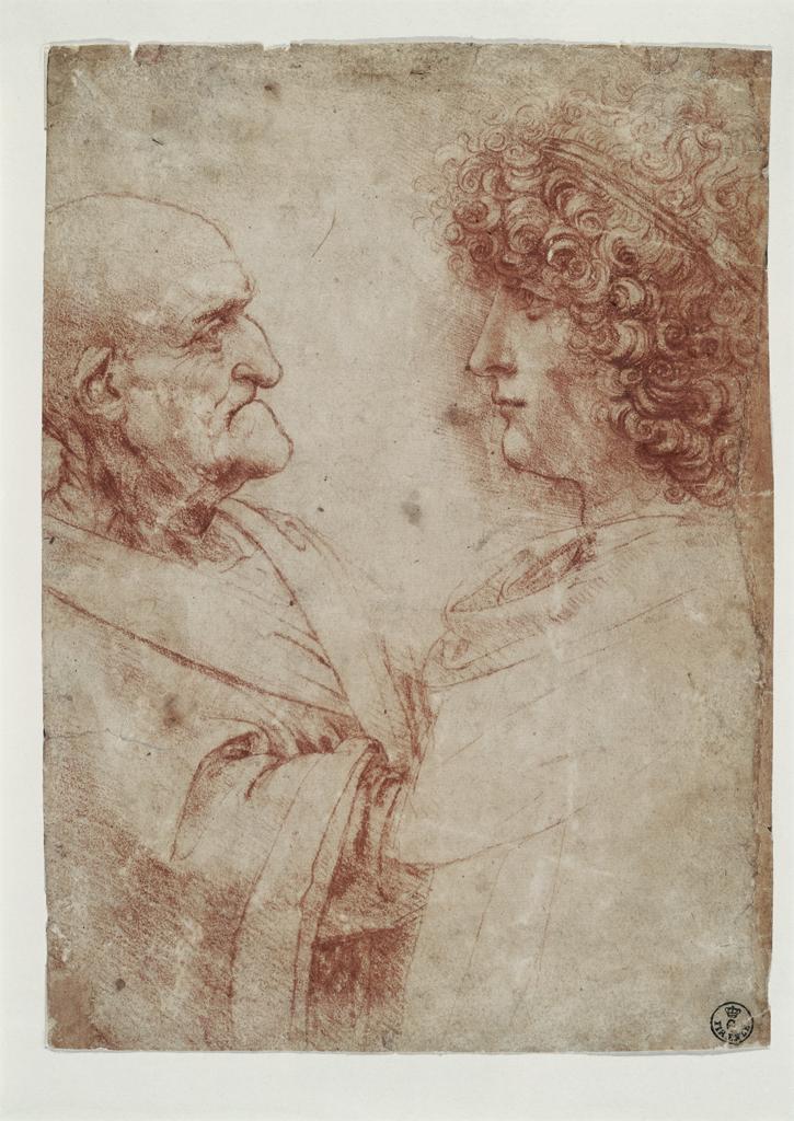 Age and youth. Drawn in 1490s by the great Leonardo da Vinci, born this day 1452.