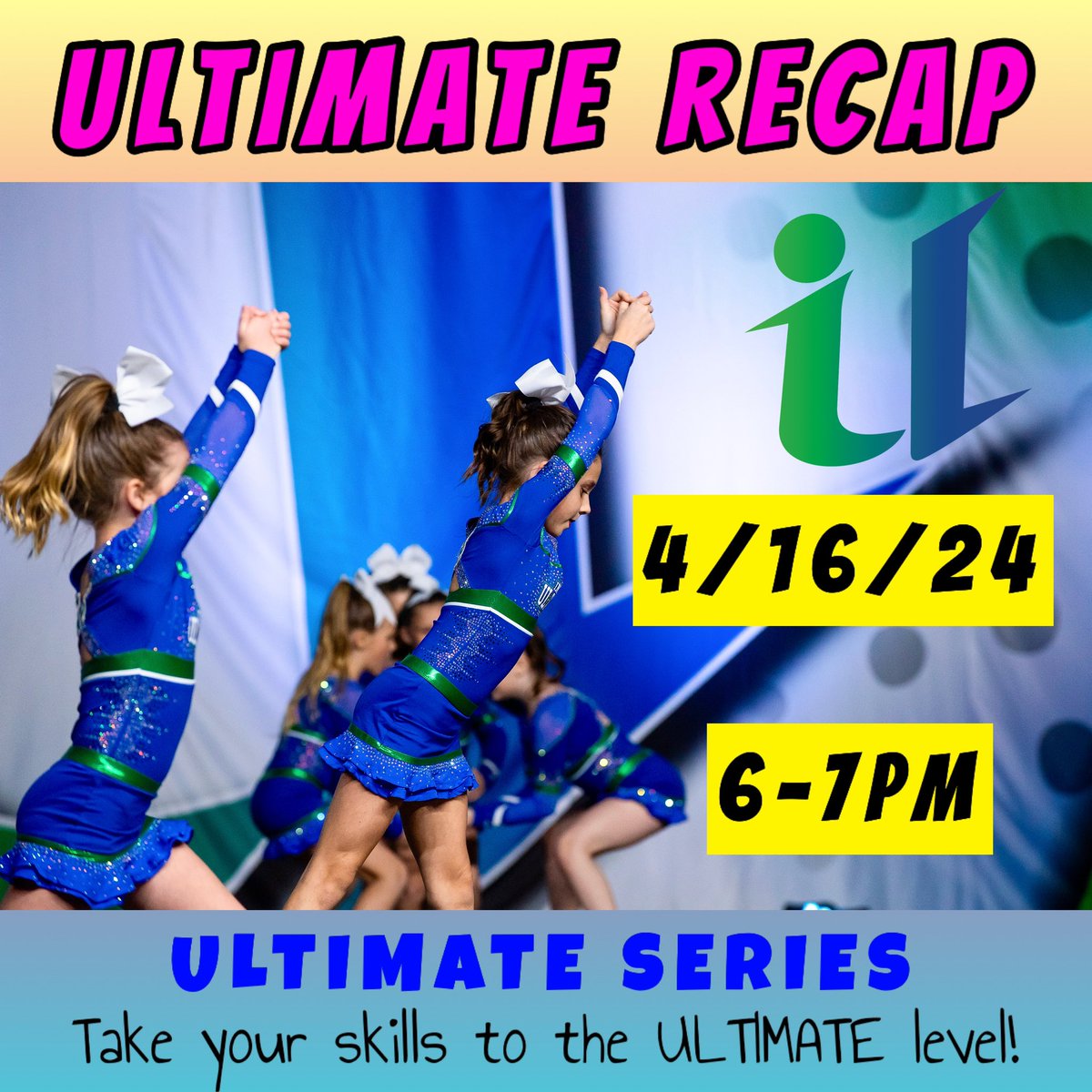 ‼️Last Call for the ULTIMATE SERIES 2024‼️

$25/Clinic
Ages 5+
Elkhart location 

Sign up is available here⬇️

app.iclasspro.com/portal/indiana…

💚APRIL 16
Ultimate Recap Clinic: 6-7pm

This is the last clinic available before Pre-Tryout Clinics!!!!! 

#cheerclinic #allstarcheer