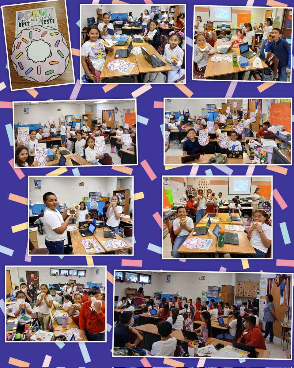 Ms. Sanchez Kinder class came to give our class some positive words about the STAAR test along with some delicious donuts. THANK YOU! #3rdgrade #LESMustangs