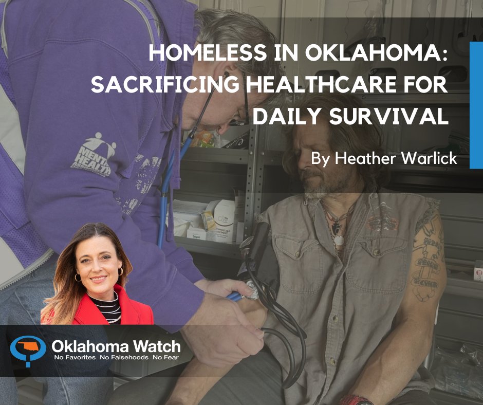 Oklahoma ranks second worst in the nation for healthcare outcomes; Oklahomans experiencing homelessness feel the pain as they struggle to balance survival with health. oklahomawatch.org/2024/04/15/hom…