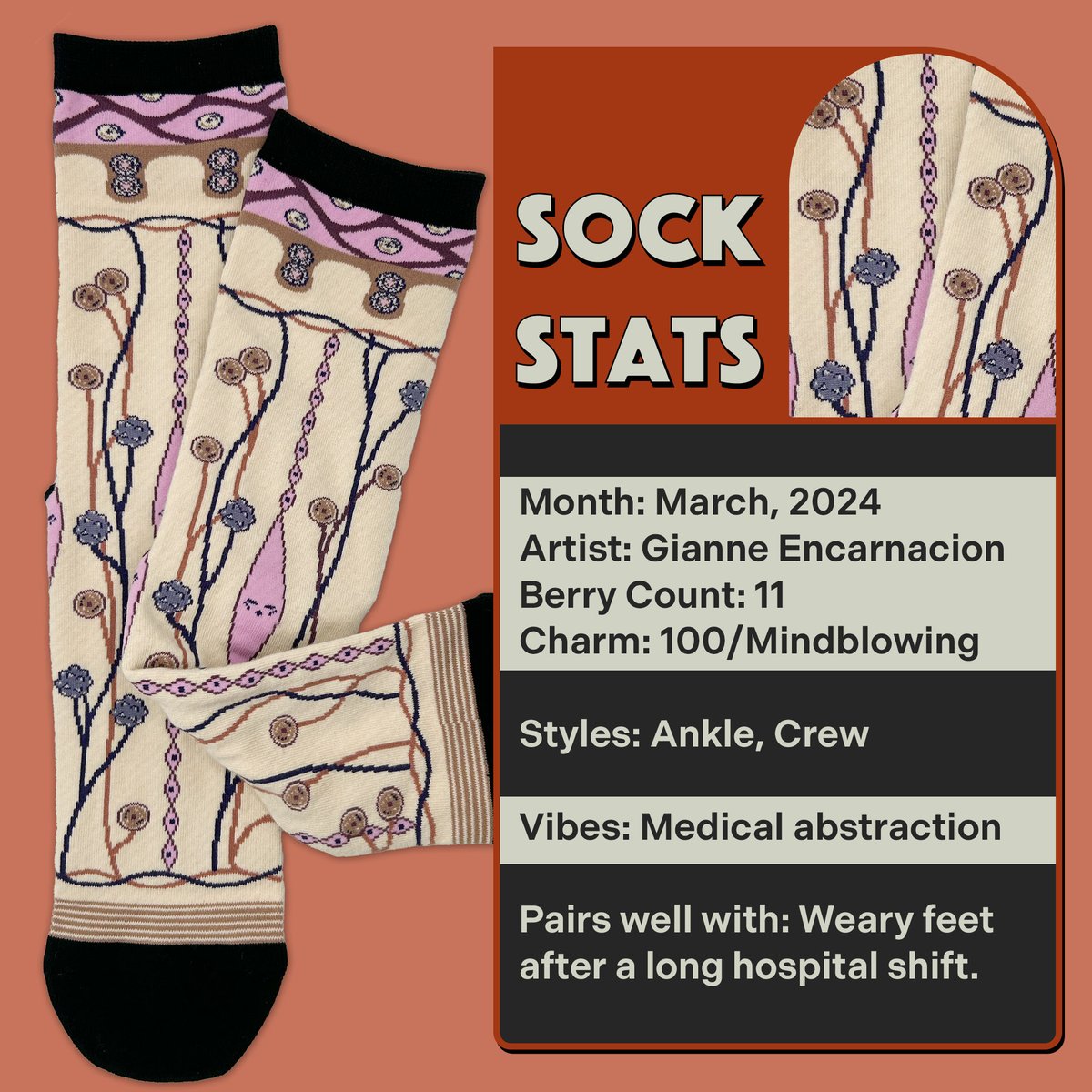 awes0mes0cks's tweet image. You could say that @pngianne socks are a second skin. Thank you to Gianne for introducing us to the wonderful world of science through a gardener&apos;s gaze. Are you wearing your March #awesomesocks right now? Send us a pic, we want to see your sweet kicks.