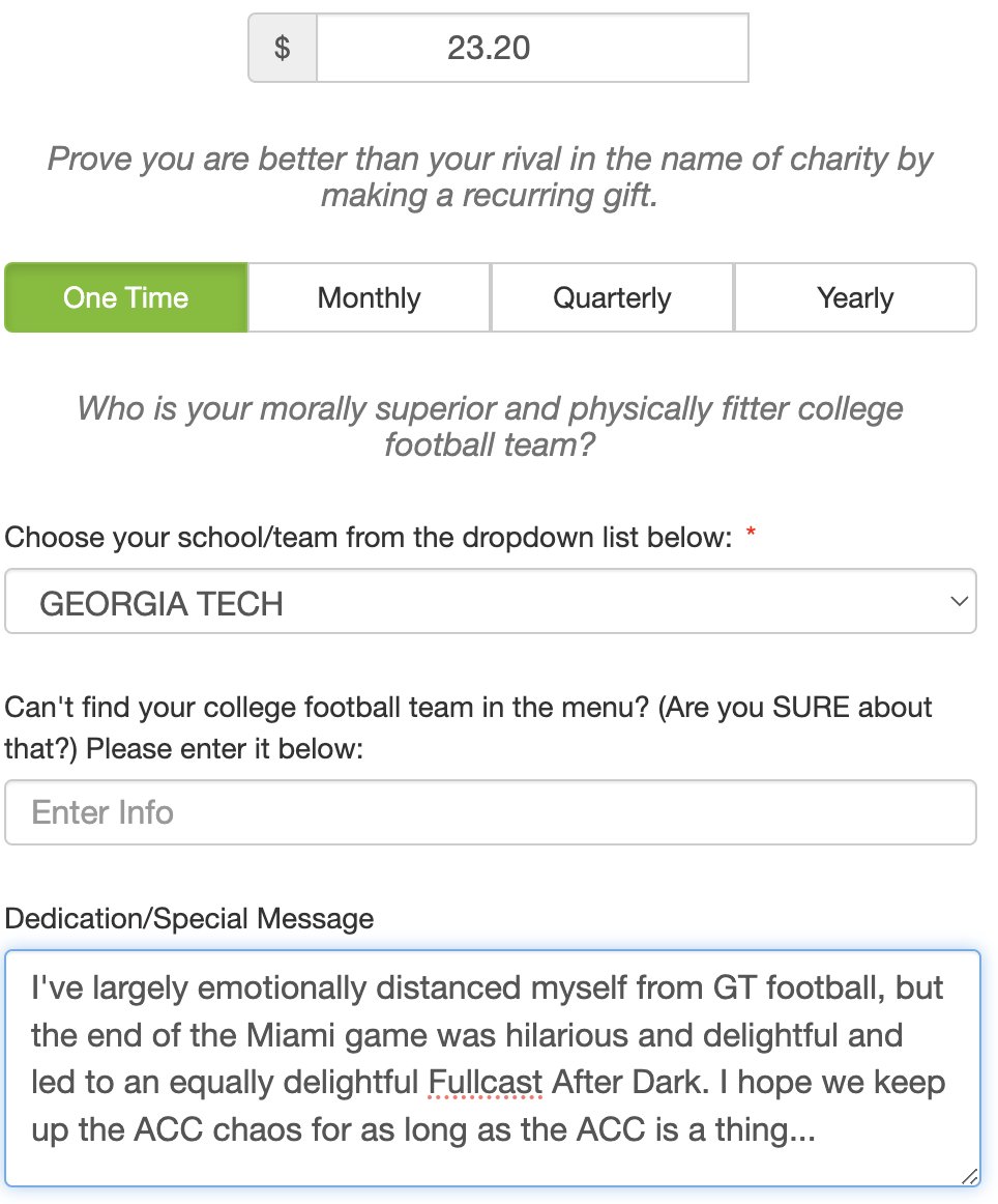I don't post on here much anymore, but for charity, exceptions can be made. As a GT fan, had to go with the score for maybe the funniest ending to a game in the 2023 CFB season. #CharitibundiBowl @edsbs @newampaths @Channel6_feed @HollyAnderson