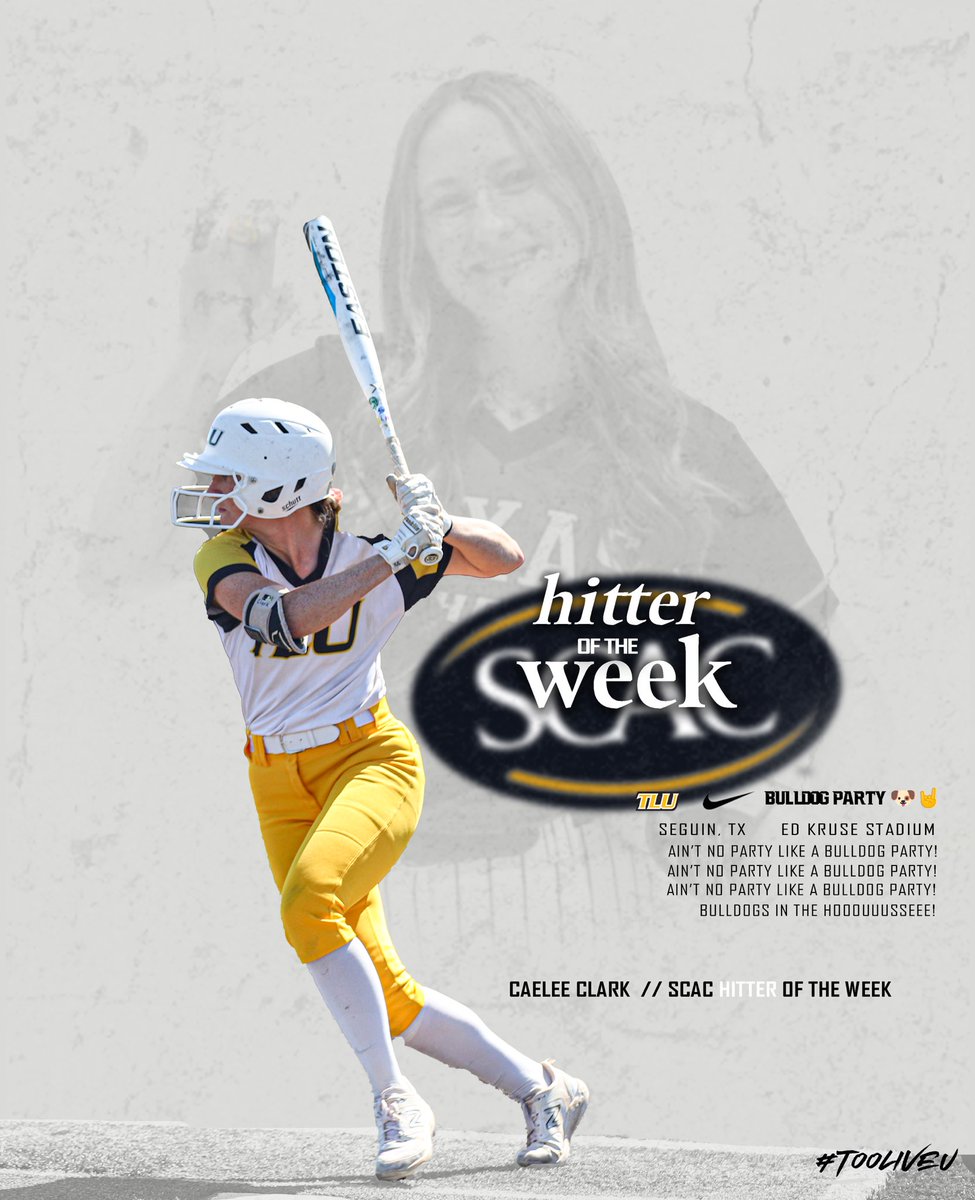 Goin’ back-to-back. 🏎️ .700 weekend at the plate and 14 stolen bases in a weekend including an NCAA D3 record tying seven in one game makes Caelee Clark your SCAC Hitter of the Week! #TooLiveU | #PupsUp