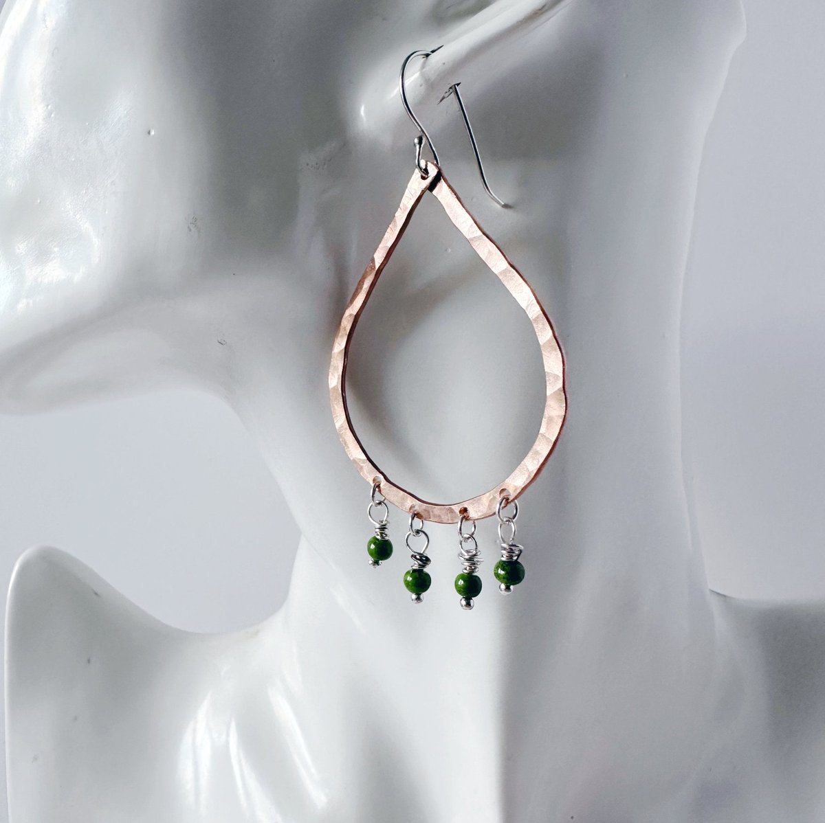 Copper Teardrop Statement Earrings with Enamel Beads tuppu.net/b0e9a32 #MHHSBD #giftideas #shopsmall ##UKGiftHour #HandmadeHour #UKHashtags #inbizhour #bizbubble #Earrings