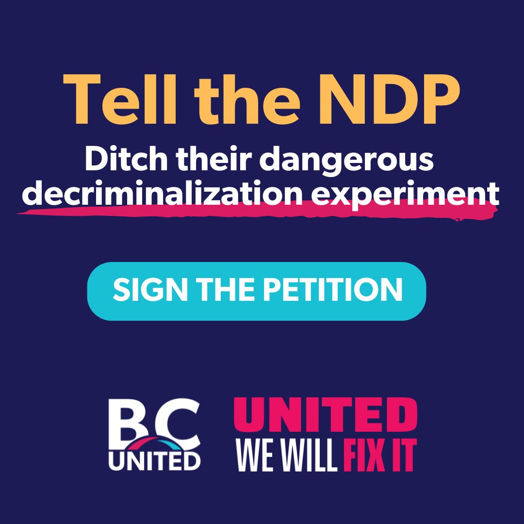 SIGN NOW: Tell the NDP to ditch their failed decriminalization experiment. Sign here ➡️ votebcunited.ca/p/decriminaliz…