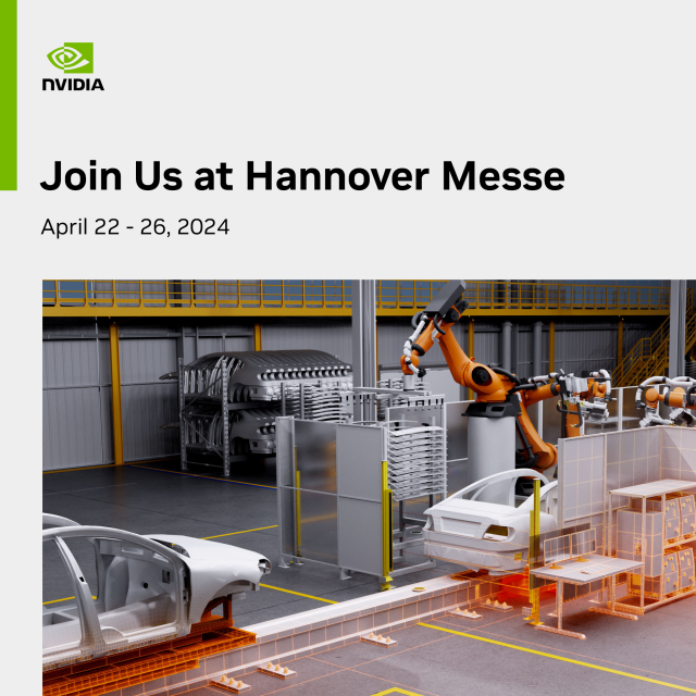 Join NVIDIA and our partners at Hannover Messe 2024 to experience new levels of innovation, automation, and efficiency across industrial workflows. bit.ly/3VZk9K3