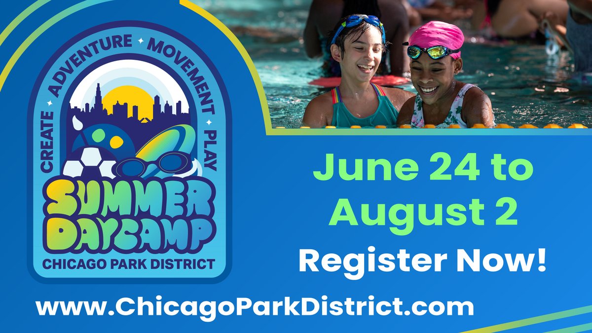 Summertime in the Parks is mere months away & we want you to get a head start. Register for the 6-week day camp for 6-12 yr. olds. Day camp session runs from 6/24-8/2. For financial assistance & registration information, visit chicagoparkdistrict.com/day-camp. #SummerInTheParks