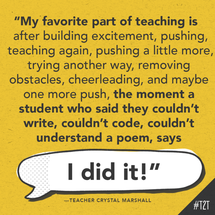 When you're part of your Ss' struggle, you're also part of their triumph, says T @crystalmmarshal. #ChampForKids
