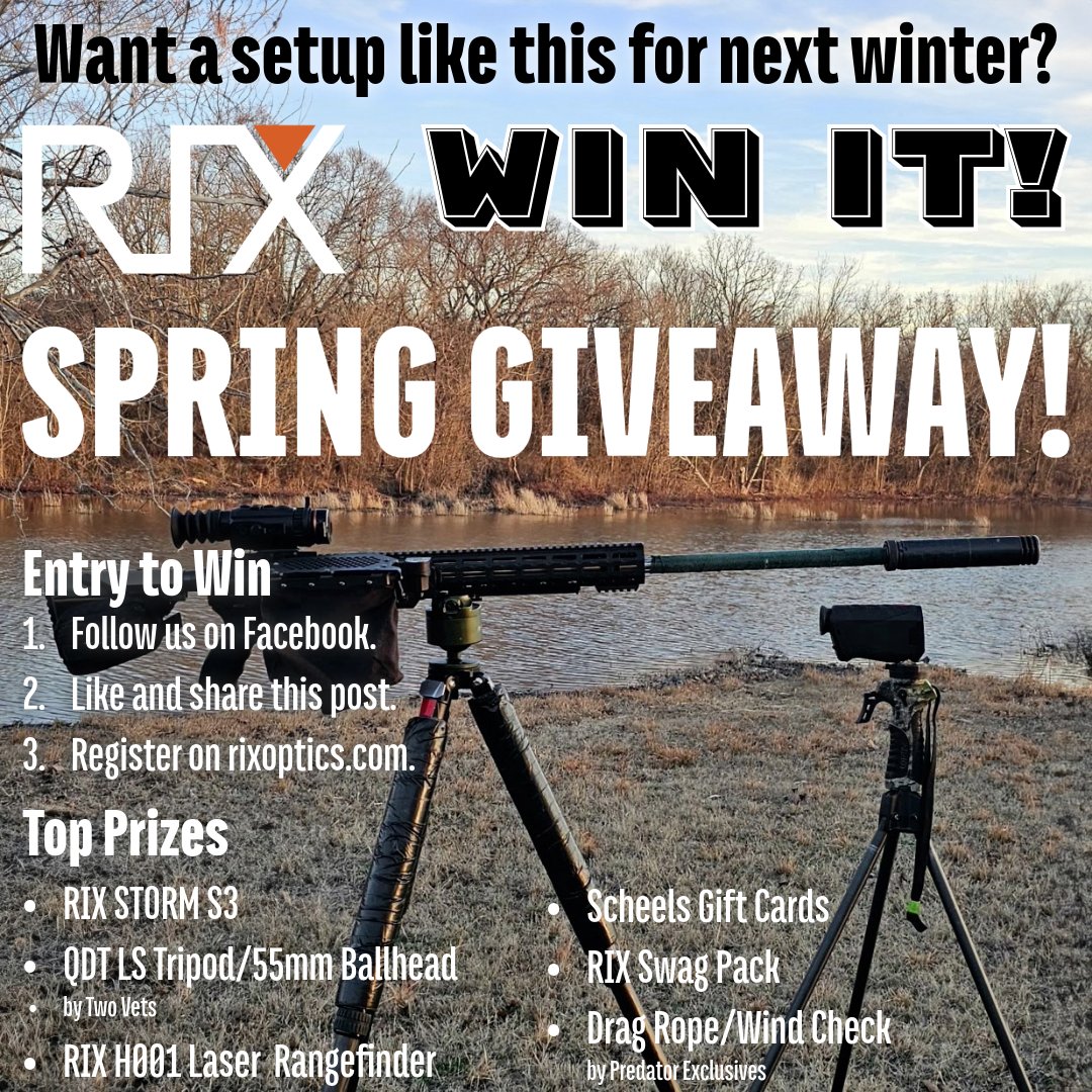 RixrixNV's tweet photo. Win a Rix Optics Thermal Scope and gear from Two Vets and Predator Exclusives! #rixoptics #twovets #predatorexclusives https://t.co/2xrpAfxAvJ
