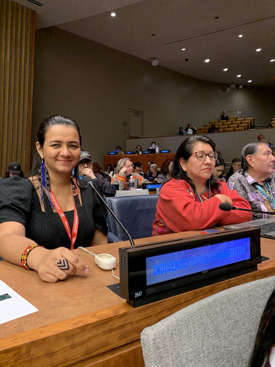 Day 1 of #UNPFII is in the books! Our youth delegates from Standing Rock, Cheyenne River and the Huni Kui Peoples in Brazil are all ready to present their interventions this week! #IndigenousPeoplesAtTheUN #DefendTheSacred #NoFalseSolutions #EndCo2lonialism #StillNoDAPL