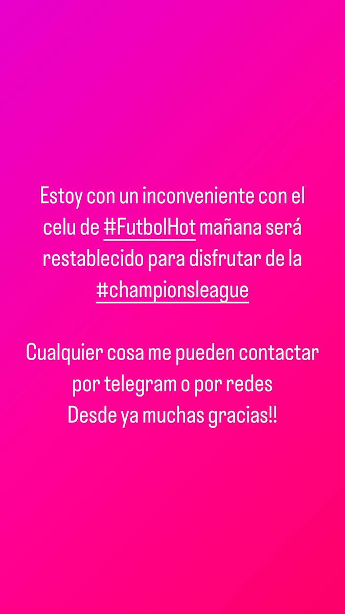 Gracias! También me pueden escribir al mail futbolhot.com@gmail.com mañana estamos con el partido de #ChampionLeague #Barcelona vs #PSG (Global 3-2) Los que se quieran suscribir me avisan porfa!