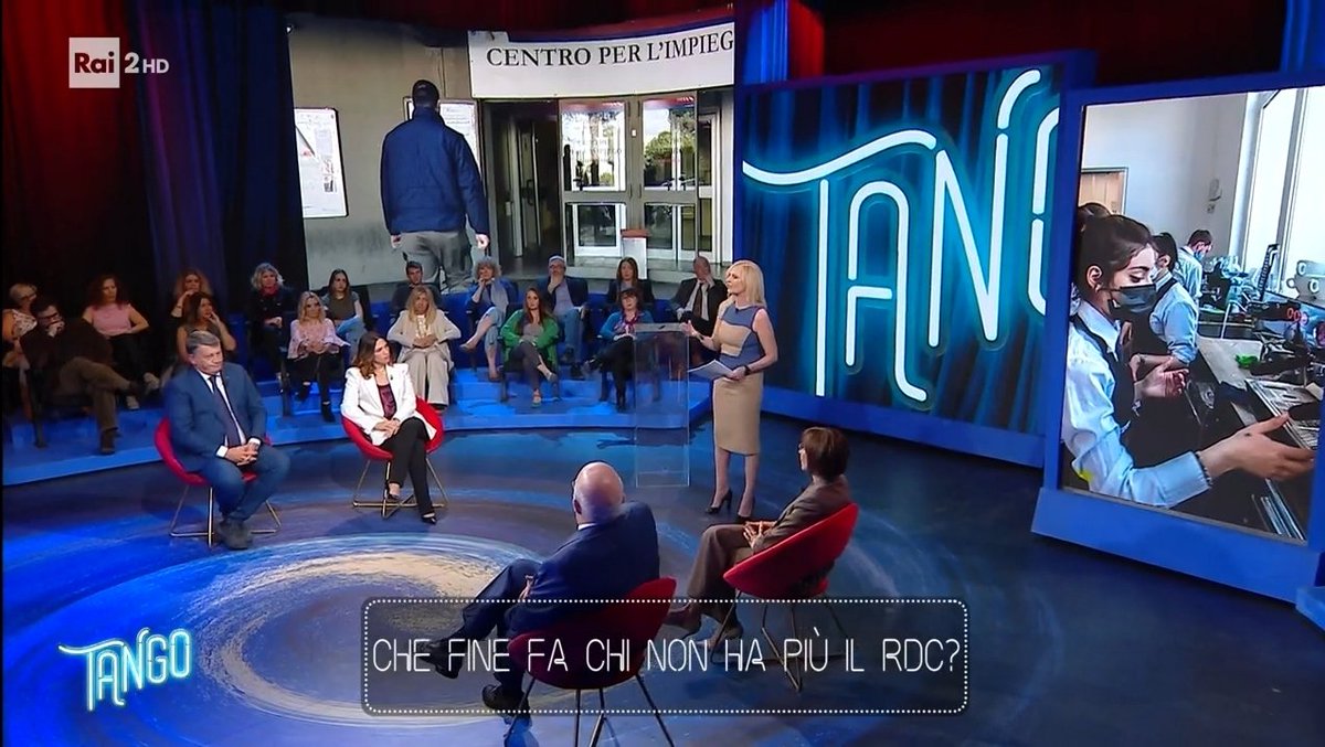 A #Tango su #Rai2 si parla dei problemi di chi non ha più il  #Redditodicittadinanza. #Costamagna #LuisellaCostamagna #rdc