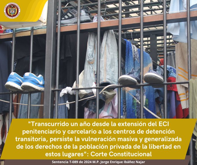 #LaCorteInforma | 'The Court highlighted that the current situation facing the temporary detention centres does not guarantee the rights of persons deprived of their liberty in the short term'

Judgment T-089/24
Judge: Jorge Enrique Ibáñez N.

▶️ Boletín lc.cx/Vn5GgG