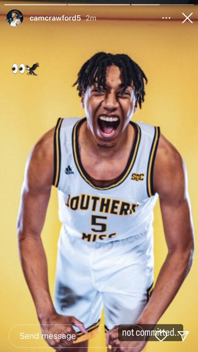 🚨 Marshall transfer Cam Crawford has taken a visit to Southern Miss, per his IG

📊Crawford averaged 8.2 PPG in 17.6 minutes 

#WeAreMarshall #SouthernMiss #SunBeltMBB #CollegeBasketball