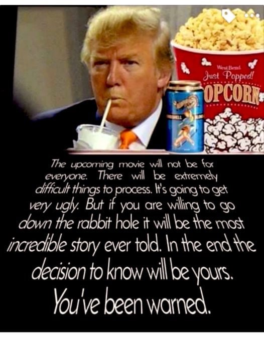 The upcoming movie will not be for everyone. There will be extremely difficult things to process. It’s going to get very ugly.

 #MAGA #TRUMP2024 #WWG1WGA #NCSWICN #QANON #SAVETHECHILDREN #THEGREATAWAKENING