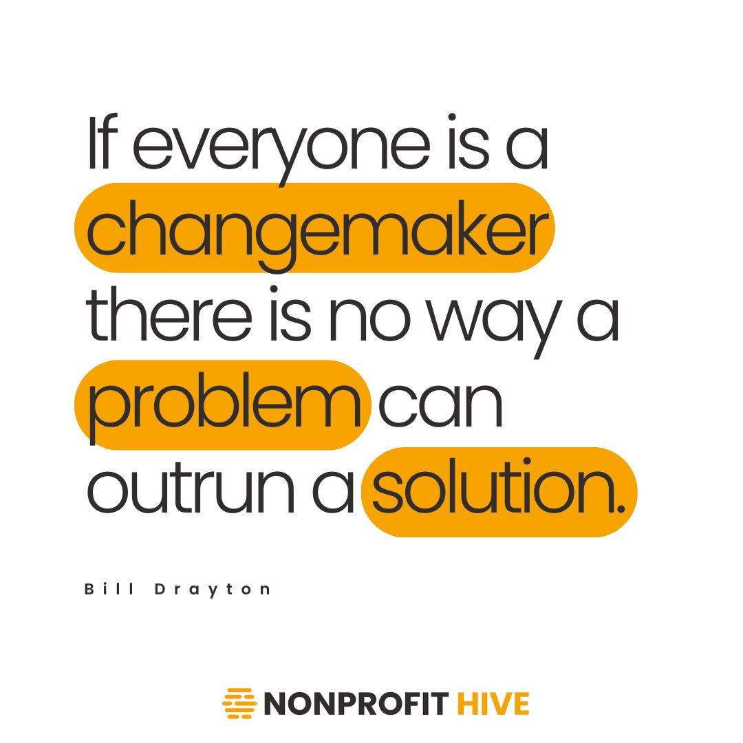 Nonprofit work can feel very lonely.

But what if we could change the storyline.

What is we enabled everyone to see themselves as a changemaker??

If everyone was a changemaker, what societal challenges could we not solve???

#changemaker #philanthropymatters