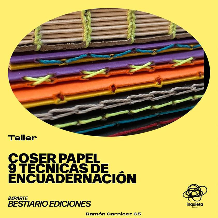 chepitamonroe's tweet photo. Gentita, quedan cupos para este workshop muy boni que haré en @lainquietalib. Son 9 costuras para encuadernación elemental, SIN adhesivos SIN herramientas sofisticadas, sólo COSER PAPEL. Pueden hacer el taller completo o por sesiones. Háganle! Info bestiarioediciones@gmail.com <3 https://t.co/7fIesIcPtD