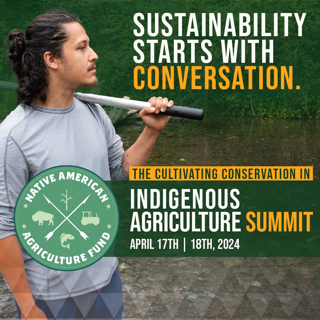 Join us this week for the Cultivating Conservation in Indigenous Agriculture Summit 💻 Join the conversation as we discuss conservation practices, challenges, and opportunities associated with agricultural production in Tribal communities. 🔗: nativeamericanagriculturefund.org/ccia/
