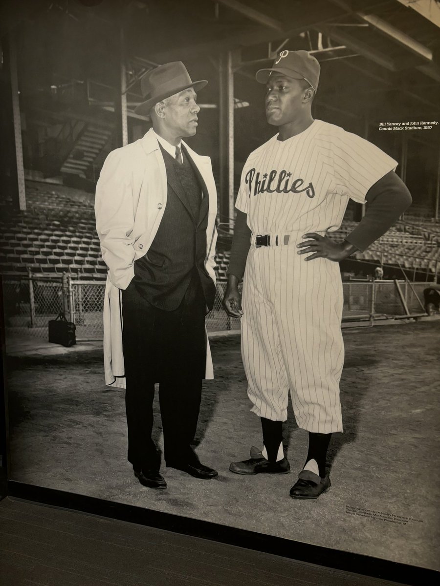 OJPhilly's tweet photo. The Phillies unveiled their new Pioneers in Pinstripes display. It’s a tribute to the Black &amp; Latino players in franchise history. #RingTheBell #Jackie42 https://t.co/Y67oKKQnSo